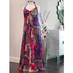 MONSOON Tamelia Silk Halter Maxi Dress Sz 12